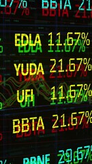 Poster - Animation of financial data processing on black background