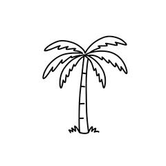 Poster - Palm Tree Line Drawing 