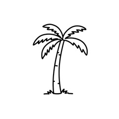 Poster - Palm Tree Illustration: A minimalist black and white illustration of a singular palm tree, capturing its iconic silhouette with clean lines.