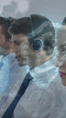 Poster - Call center employees work in the office