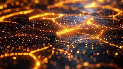 Fototapete - Abstract representation of glowing networks illuminated at night creating a dynamic visual of interconnected data streams