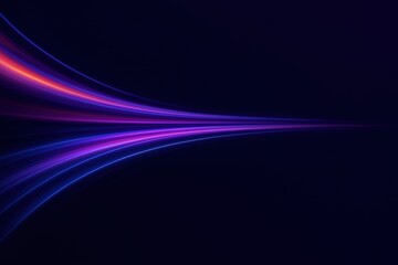 Fototapete - Vibrant neon light trails streaking across a dark abstract background with a sense of motion