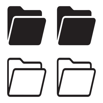 Four folder icons are isolated on white background