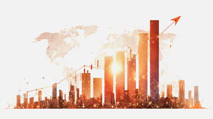 Wall Mural - abstract technology white background. earth network with glowing nodes and net lines business connec