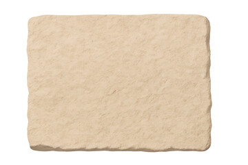 Poster - Light brown rectangular stone slab lying flat, serving architectural visualization and graphic design purposes with clean transparency