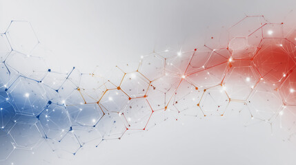 Wall Mural - abstract technology white background. earth network with glowing nodes and net lines business connec
