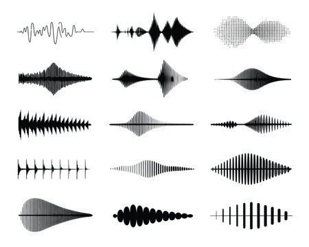 Sound Wave Silhouette Collection in Monochrome Style