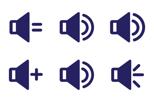 Mute sound icon vector set. Black and white.