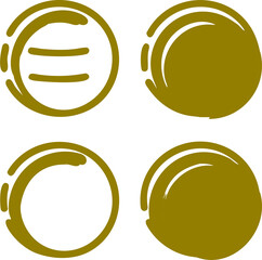 Poster - Abstract Golden Circle Markings on Transparent Backdrop A Set of Hand Drawn Circular Shapes for Highlighting and Emphasizing Elements in Design Projects