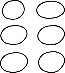 Poster - Black Oval Outlines on Transparent Background A Set of Simple Shapes for Highlighting and Emphasizing Elements in Design Projects and Creative Compositions
