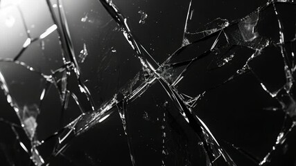 Poster - A picture of shattered glass in black and white