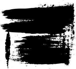 Poster - Black Brush Stroke Texture on Transparent Backdrop A Versatile and Dynamic Paint Element for Graphic Design and Artistic Compositions with a Contemporary Feel