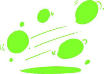 Poster - Abstract Green Shapes and Lines on Transparent Backdrop A Dynamic and Modern Design Element with Organic Forms and Linear Accents for Creative Visuals and Projects