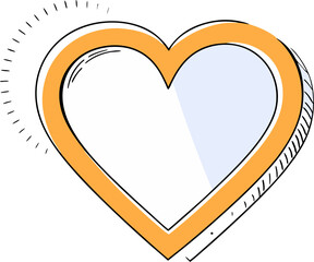 Poster - Pop Art Heart with Comic Book Style Outlines and Shading on Transparent Background A Bold and Playful Graphic Element for Creative Designs