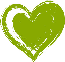 Poster - A Fresh Green Heart Shape with a Hand-Drawn Aesthetic, Set Against a Transparent Background, Perfect for Designs Requiring a Touch of Natural Warmth