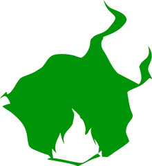 Poster - Abstract Green Blob with Jagged Edges on Transparent Backdrop A Unique Organic Shape for Modern Design Projects and Creative Visual Compositions