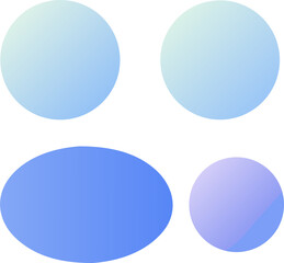Poster - Collection of Gradient Blue Circle Shapes on Transparent Background, Perfect for Modern Design Elements, Abstract Art, and Creative Visuals for Presentations