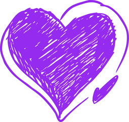 Poster - Purple Heart Scribble on Transparent Background A Playful and Energetic Design Element for Creative Projects and Expressive Art with a Vibrant Touch