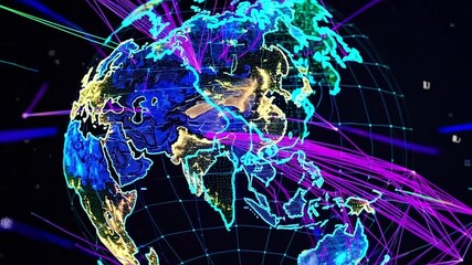 Wall Mural - global communication technology