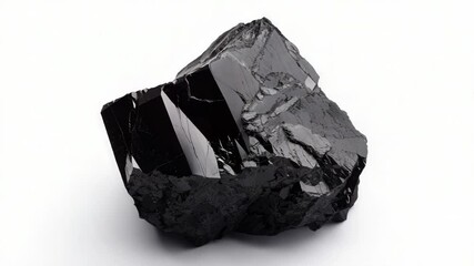 Aufkleber - A single piece of black rock sits atop a white surface, creating a striking visual contrast