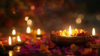 Aufkleber - Group of lit candles on a table, ideal for decorative purposes or as a symbol of warmth and hospitality