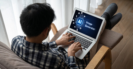 Poster - Generative AI virtual assistant tools for prompt engineer and user for ease of engage artificial intelligence AI technology help people to work with generative AI functions by prompting the AI snugly
