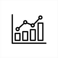 Poster - Simple line graph icon showing upward trend with bar chart elements