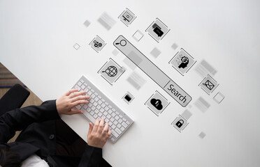 Poster - SEO tools enhance digital visibility with search engine research, keyword strategy, and search data to optimize online performance. Latch