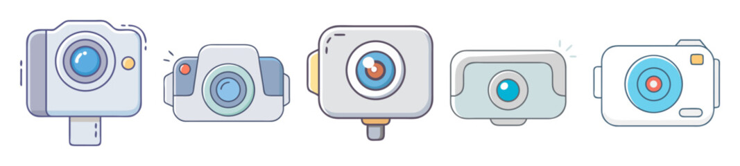 Aufkleber - An array of digital cameras showcase different shapes and technological designs