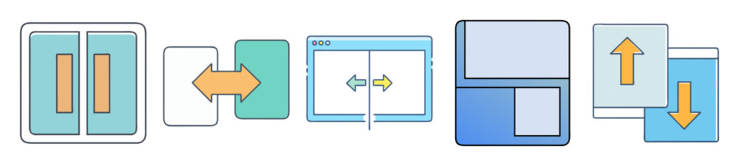 Fototapete - Cartoon representation of data transfer and manipulation concepts in vector art style