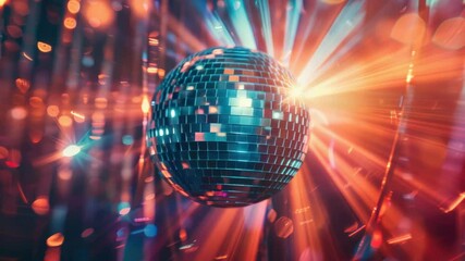 Aufkleber - A shiny disco ball hanging from the ceiling in a modern room