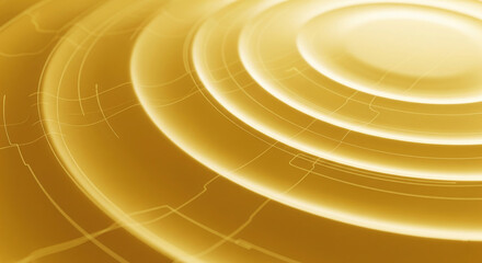 Aufkleber - Abstract gold concentric circles with subtle lines, creating a dynamic and luxurious visual effect, suitable for technological or elegant designs