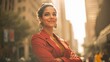 © Johannes - Empowered Latina Professional - Confident Businesswoman Dreaming Big on City Streets for Diversity Hiring, Entrepreneurship & Leadership Marketing