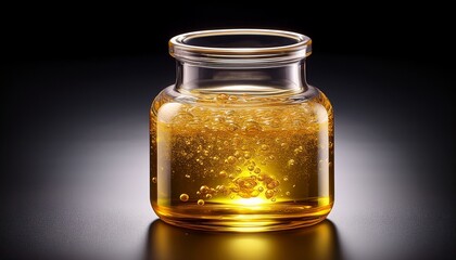 Wall Mural - a vibrant illustration of a clear jar filled with golden liquid ideal for various creative and educa