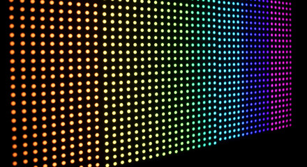 Poster - Abstract background of multicolored light dots arranged in grid pattern, creating a vibrant and dynamic visual effect, ideal for modern design concepts