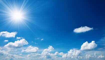 Wall Mural - sunny blue sky with clouds creating a good weather scene