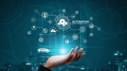 Poster - Modern automation drives workflow efficiency by connecting systems, people, and data. With intelligent automation, businesses unlock potential through seamless integration and automation tools. Muxer