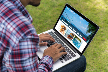 Poster - Online travel agency website for modish search and travel planning offers deal and package for flight , hotel and tour booking