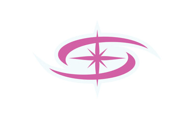 Wall Mural - y2k retro abstract cosmic sticker. modern geometric shape symbol. this cool graphic icon combines 90