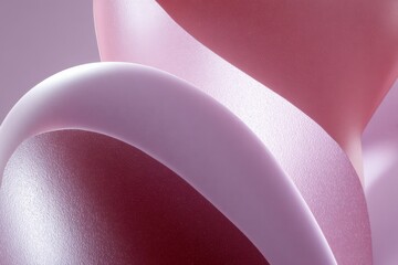 Poster - A close-up of colorful silicone or rubber objects with smooth curves and soft pastel tones, abstract minimal design and modern aesthetic