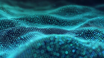 Wall Mural - Abstract Teal Digital Wave Background