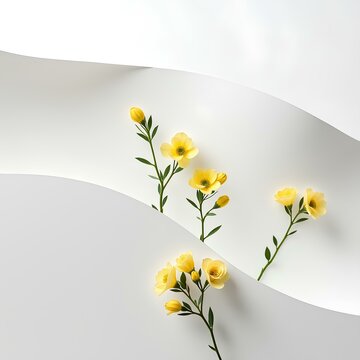 a curved white paper waves overlapping each other