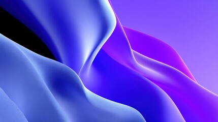 Poster - Abstract flowing fabric textures with smooth silky waves in vibrant shades of blue purple and violet for modern design backgrounds