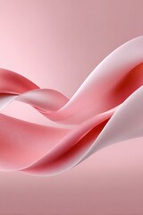 Poster - Elegant abstract flowing fabric with smooth curves and soft pink gradient background artistic design for fashion and textile concepts