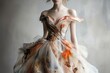 © Imagination  World - An elegant model in an artistic dress that blends fashion and nature's beauty, showcasing creativity and style.