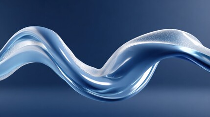 Poster - Abstract Elegant Blue Curves Flowing Smooth Liquid Waves Artistic Design Modern Wallpaper Background Image