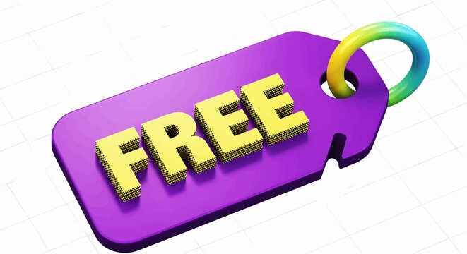 Glossy Halftone Purple Price Tag with Bold Yellow 