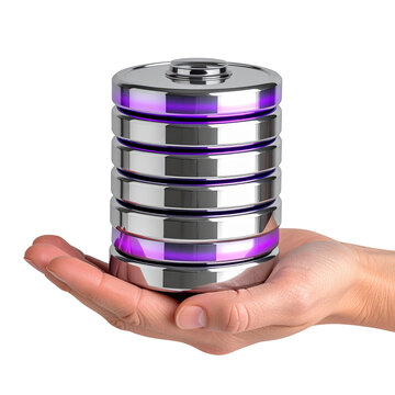 Digital battery illustration in hand