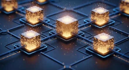 Leinwandbilder - Illuminated Data Cubes A Networked System of Glowing Blocks