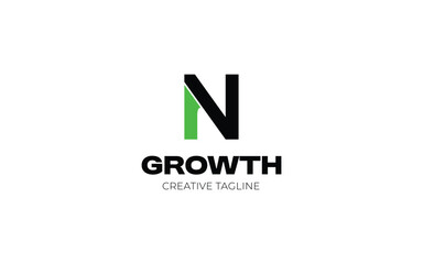 Poster - Arrow up with letter N logo design template